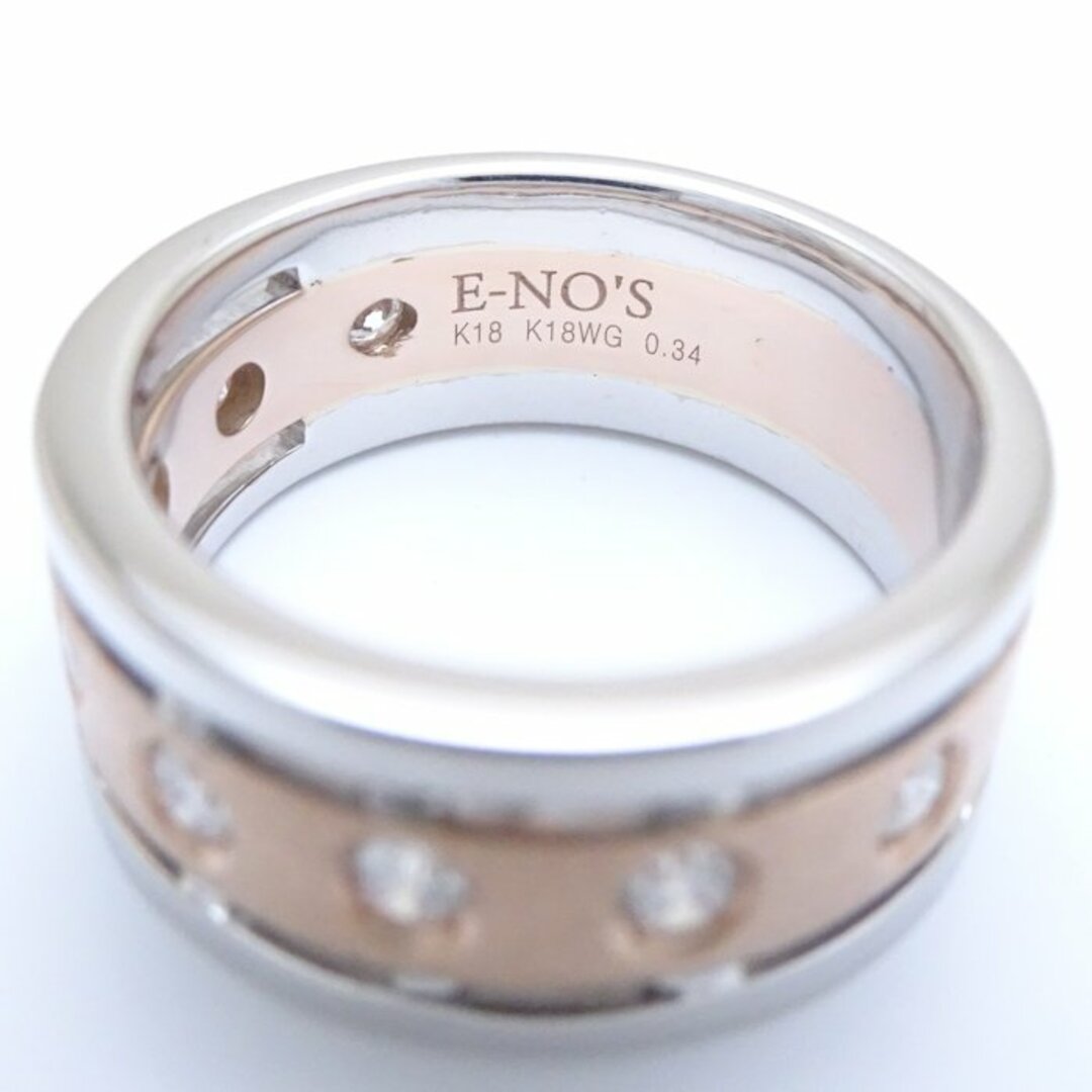 E-NO`S イーノス リング 指輪 ダイヤモンド0.34ct 11.5号 コンビカラー K18WG ホワイトゴールドxK18PG ピンクゴールド /290517【BJ】 6