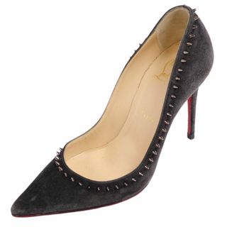 クリスチャンルブタン(Christian Louboutin)のクリスチャンルブタン Christian Louboutin パンプス スパイク スタッズ ポインテッドトゥ スウェードレザー ヒール シューズ 靴 レディース 37(24cm相当) グレー(ハイヒール/パンプス)