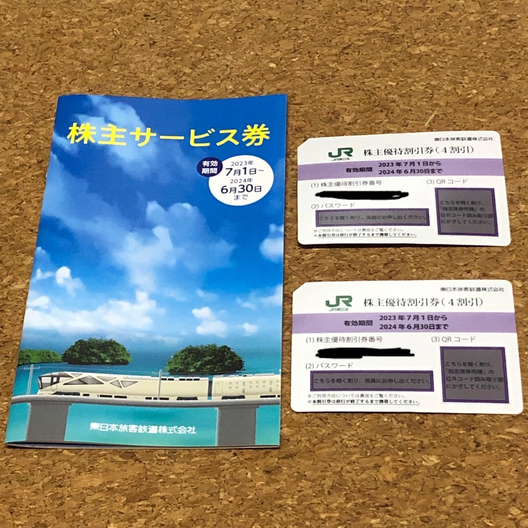 JR東日本株主優待割引券2枚　株主サービス券付き