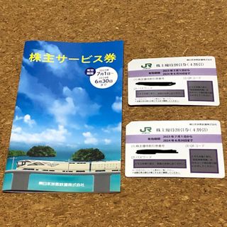 ジェイアール(JR)のJR東日本  株主優待割引券2枚　サービス券未使用付(鉄道乗車券)