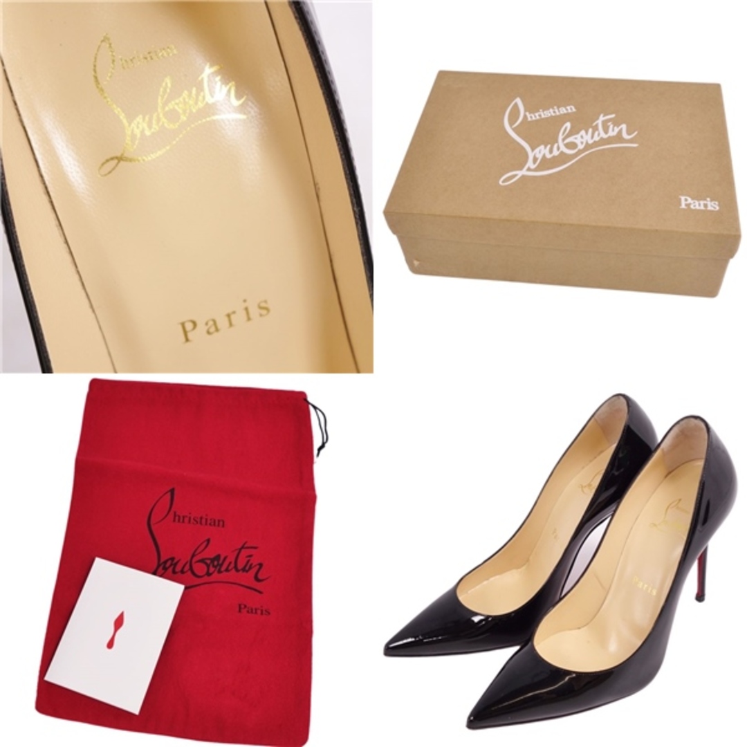 Christian Louboutin(クリスチャンルブタン)の美品 クリスチャンルブタン Christian Louboutin パンプス ポインテッドトゥ パテントレザー ヒール シューズ 靴 レディース 36.5(23.5cm相当) ブラック レディースの靴/シューズ(ハイヒール/パンプス)の商品写真