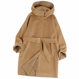 マックスマーラ(Max Mara)の美品 マックスマーラ Max Mara CITY コート フーディー ジップアップ キャメル アウター レディース JI36 USA2 FB34(S相当) ブラウン(その他)