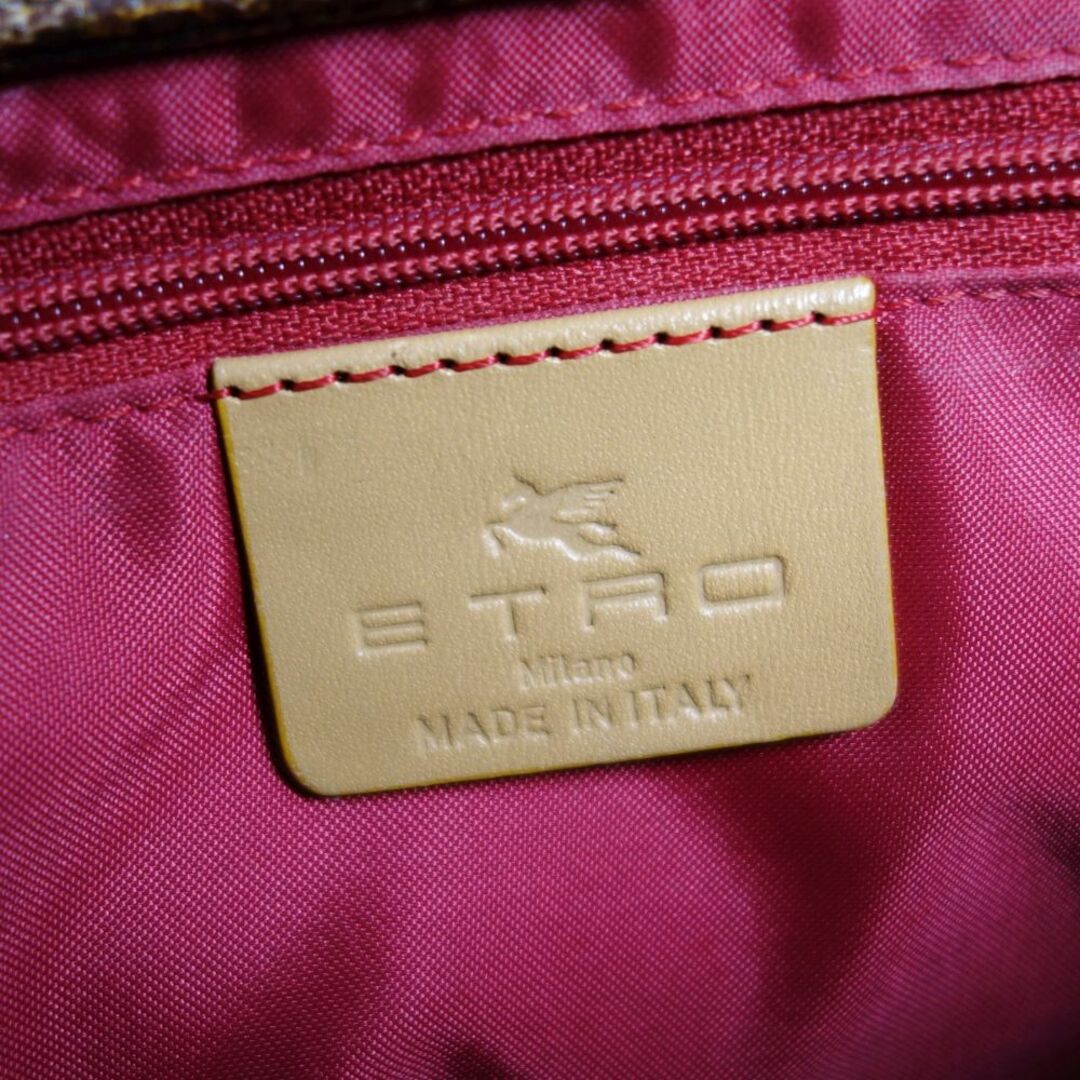 ETRO(エトロ)の美品 エトロ ETRO バッグ ミニ ハンドバッグ ペイズリー レザー カバン 鞄 レディース イタリア製 ブラウン/ベージュ レディースのバッグ(ハンドバッグ)の商品写真