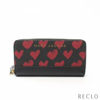 マークジェイコブス(MARC JACOBS)の ラウンドファスナー長財布 ハート レザー ブラック レッド(財布)