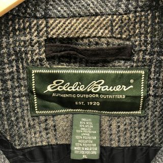 09M992◯ EDDIE BAUER チェック 襟ボア ジャケット アウター