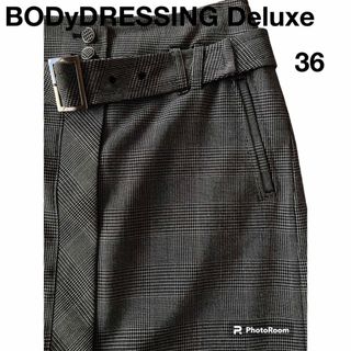 ボディドレッシングデラックス(BODY DRESSING Deluxe)のボディドレッシングデラックス　チェック　千鳥　タイト　台形　スカート　ベルト(ひざ丈スカート)