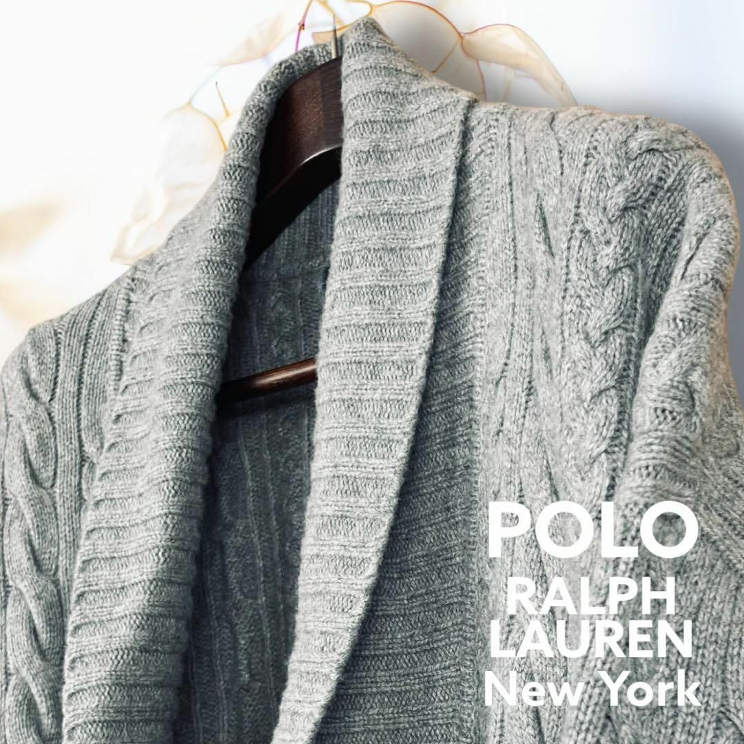 POLO RALPH LAUREN(ポロラルフローレン)の【ポロラルフローレン】ロングカーディガン ニット ボタンレス ウール カシミヤ メンズのトップス(カーディガン)の商品写真