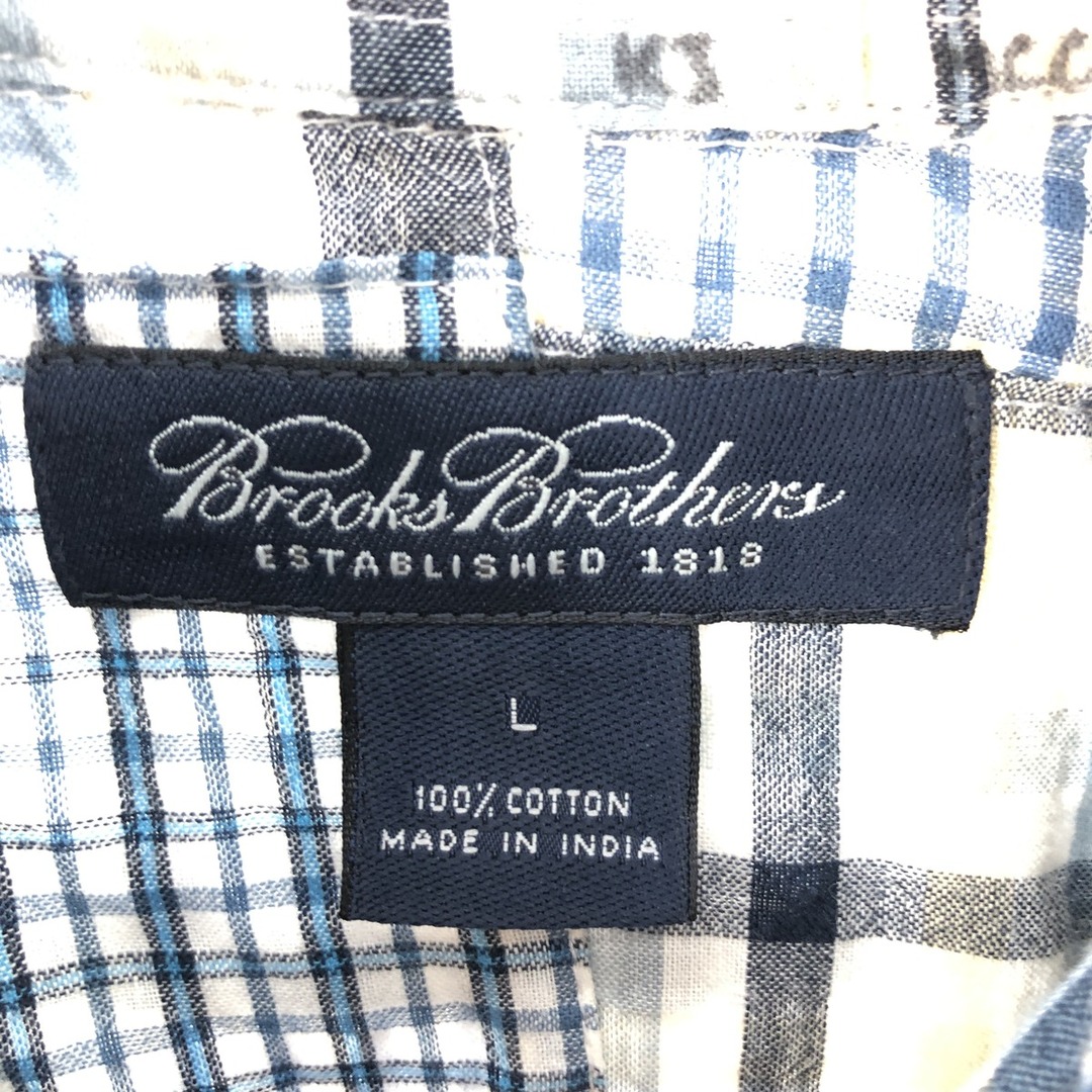 インド製 BROOKS BROTHERS 346 チェックBDシャツ XS