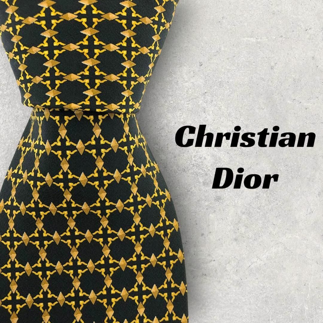 Dior ディオール　ネクタイ　ソリッドタイ　ブラック　ビー