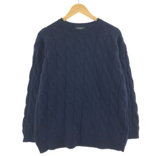 ラルフローレン(Ralph Lauren)の古着 ラルフローレン Ralph Lauren LAUREN ローレン ケーブル編み ウールニットセーター レディースL /eaa377132(ニット/セーター)