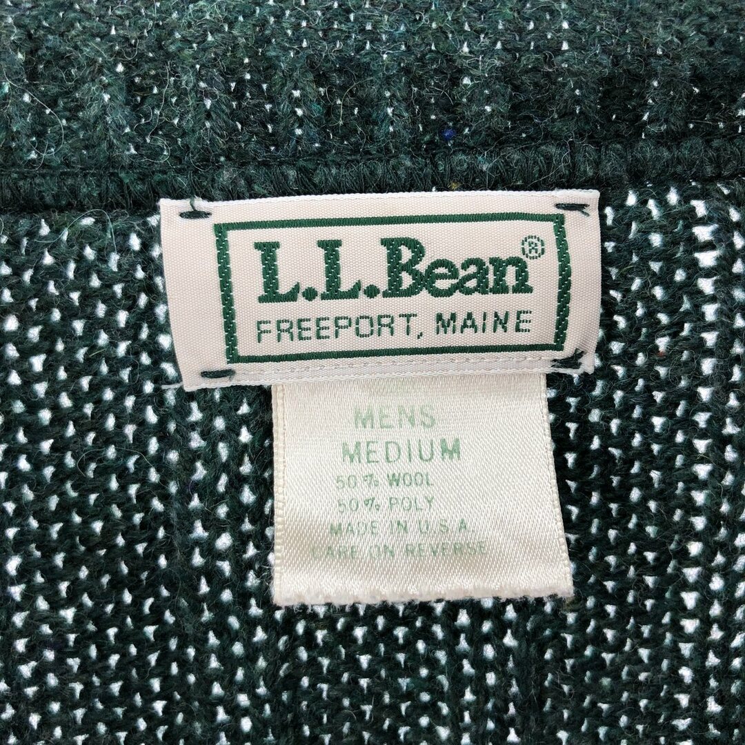 90年代 エルエルビーン L.L.Bean リブ編み ハイネック ウール混ニットセーター USA製 メンズL ヴィンテージ /eaa377125 2