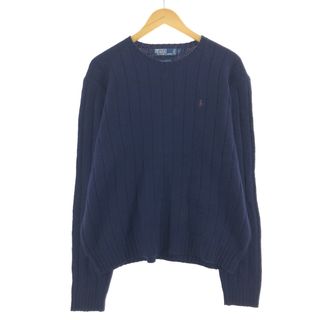 ラルフローレン(Ralph Lauren)の古着 ラルフローレン Ralph Lauren POLO by Ralph Lauren リブ編み ラムウールニットセーター メンズL /eaa377131(ニット/セーター)