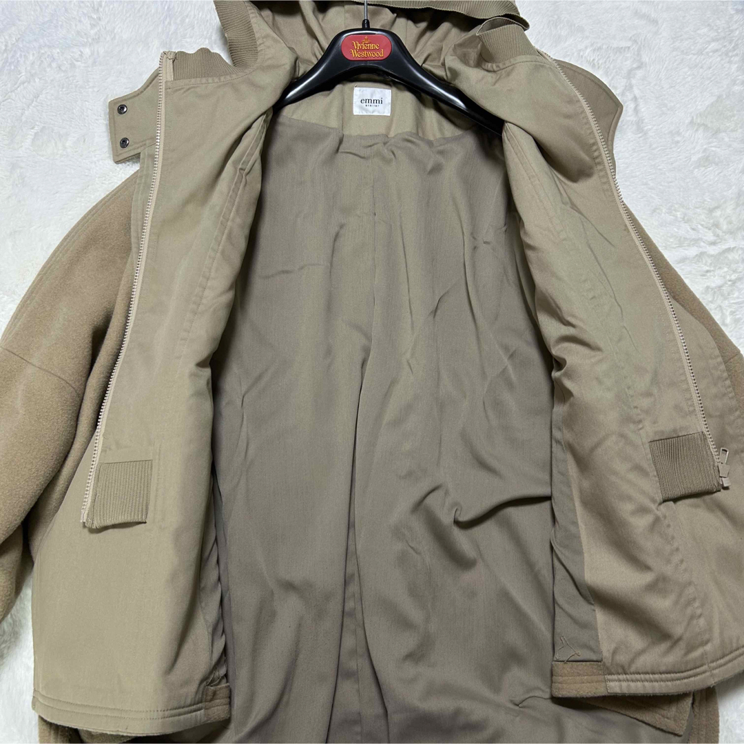 エミアトリエ 20AW オーバーウールスウィッチコート フーディー