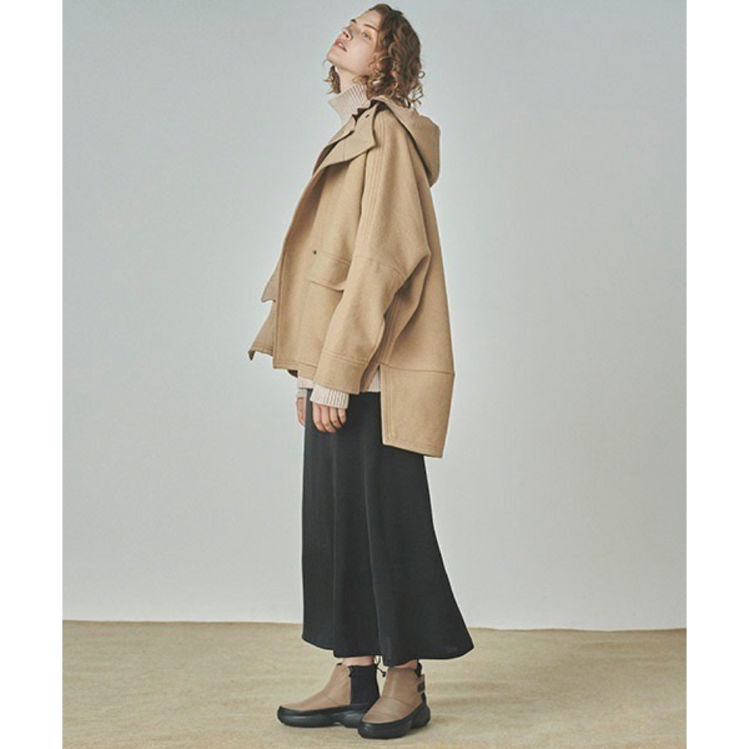 エミアトリエ 20AW オーバーウールスウィッチコート フーディー
