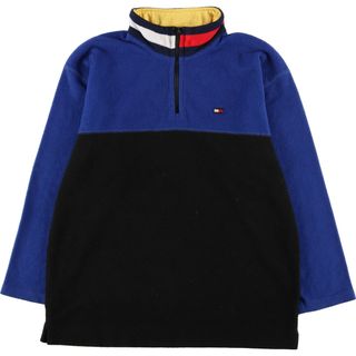 トミーヒルフィガー(TOMMY HILFIGER)の古着 90年代 トミーヒルフィガー TOMMY HILFIGER ハーフジップ フリースプルオーバー メンズL ヴィンテージ /eaa376730(その他)