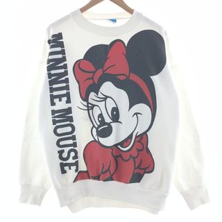 古着 80年代 ディズニー Disney MINNIE MOUSE ミニーマウス 両面プリント キャラクタースウェットシャツ トレーナー USA製 メンズXL ヴィンテージ /taa001937(スウェット)