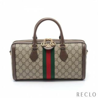 グッチ(Gucci)のオフィディア GG ミディアム トップハンドルバッグ ハンドバッグ PVC レザー ベージュ ダークブラウン マルチカラー(ハンドバッグ)