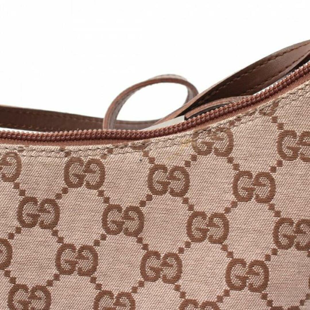 Gucci - GGキャンバス ハンドバッグ キャンバス レザー ピンクベージュ