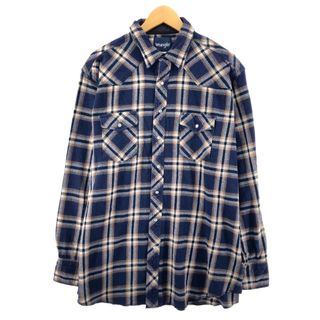 ラングラー(Wrangler)の古着 ラングラー Wrangler Wrangler チェック柄 長袖 ヘビーネルシャツ メンズXL /eaa376807(シャツ)