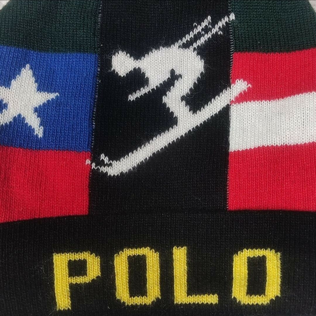 POLO RALPH LAUREN(ポロラルフローレン)の【新品タグ付き】ポロラルフローレン　復刻　ダウンヒル　スキー　ボンボン　ニット帽 メンズの帽子(ニット帽/ビーニー)の商品写真