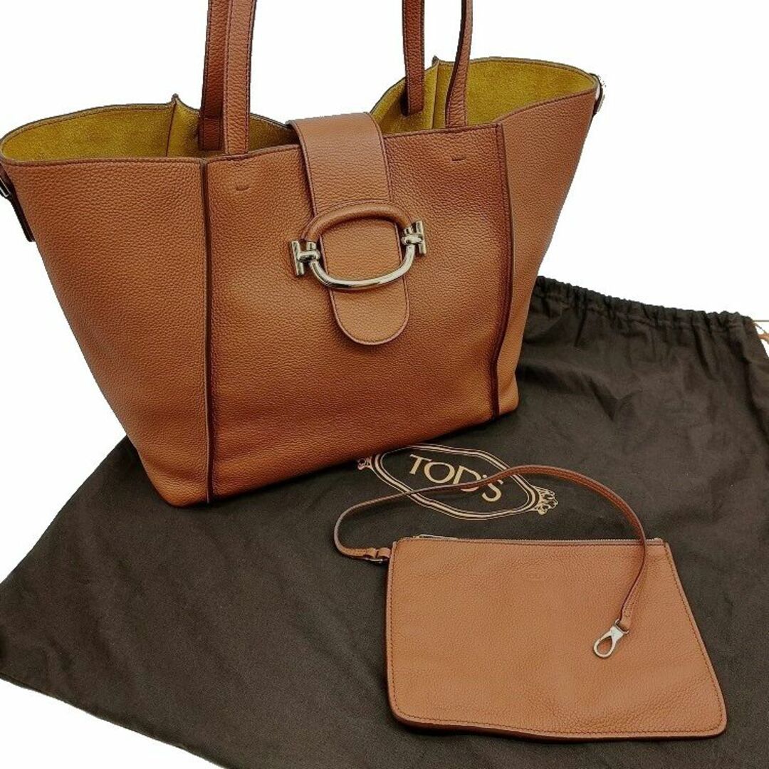 未使用品!TOD'S【トッズ】Tリング レザー ショッピング トートバッグ-