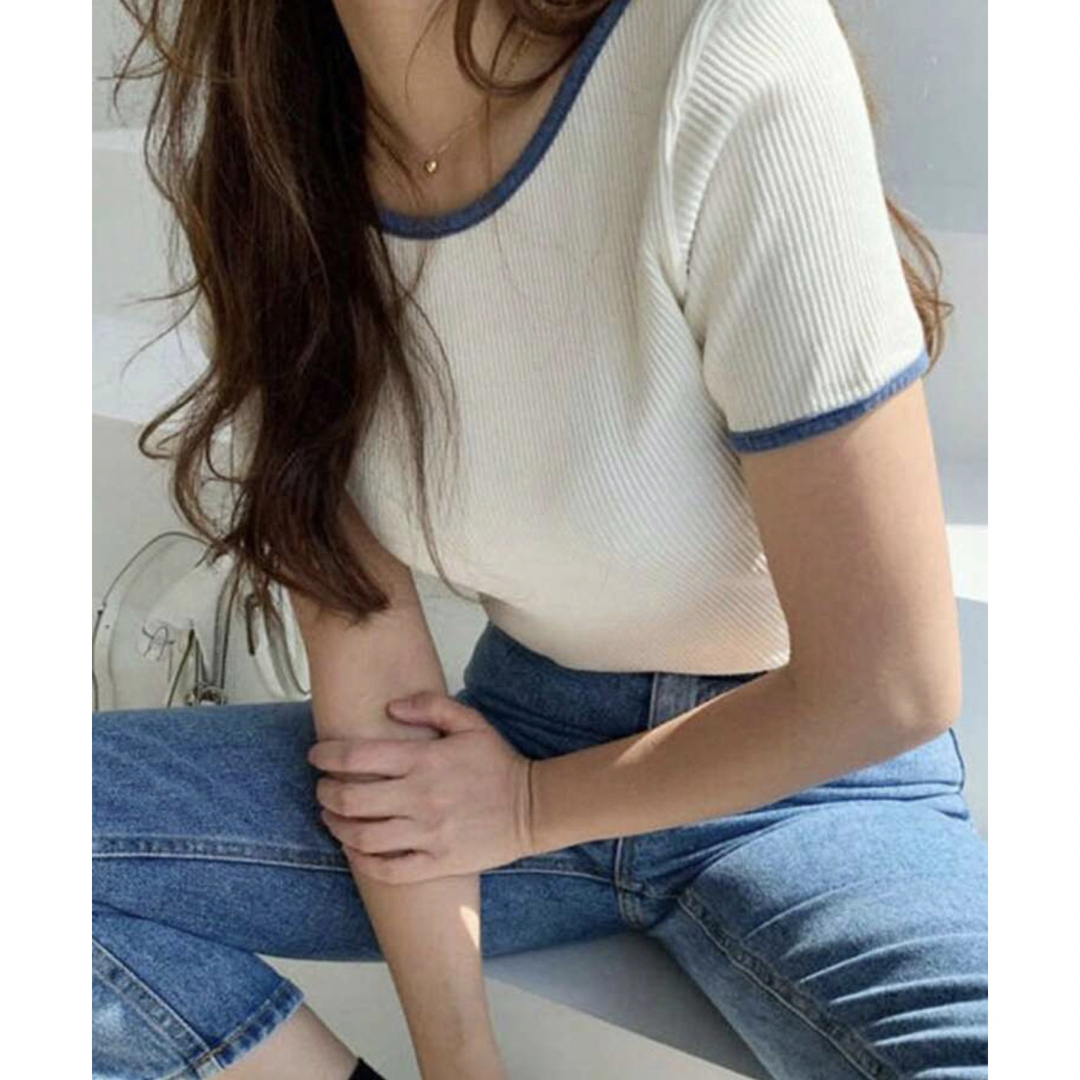 無地Tシャツ オープンバックTシャツ 韓国ファッション  レディースのトップス(Tシャツ(半袖/袖なし))の商品写真
