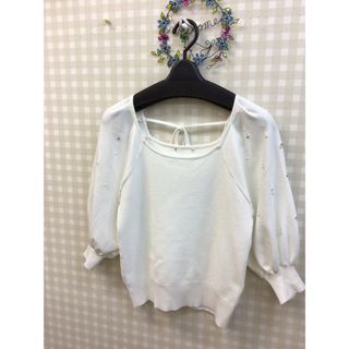 ウィルセレクション(WILLSELECTION)の【未使用】訳ありウィルセレクション刺繍ビジューニット(ニット/セーター)