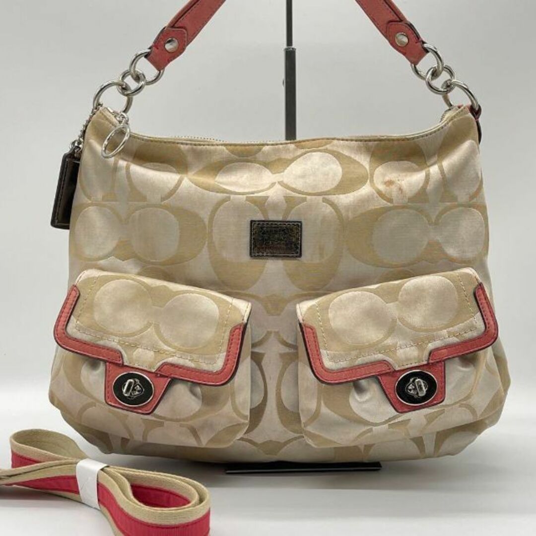 COACH コーチポピー☆美品☆シグネチャー ハンドバッグ トートバッグ