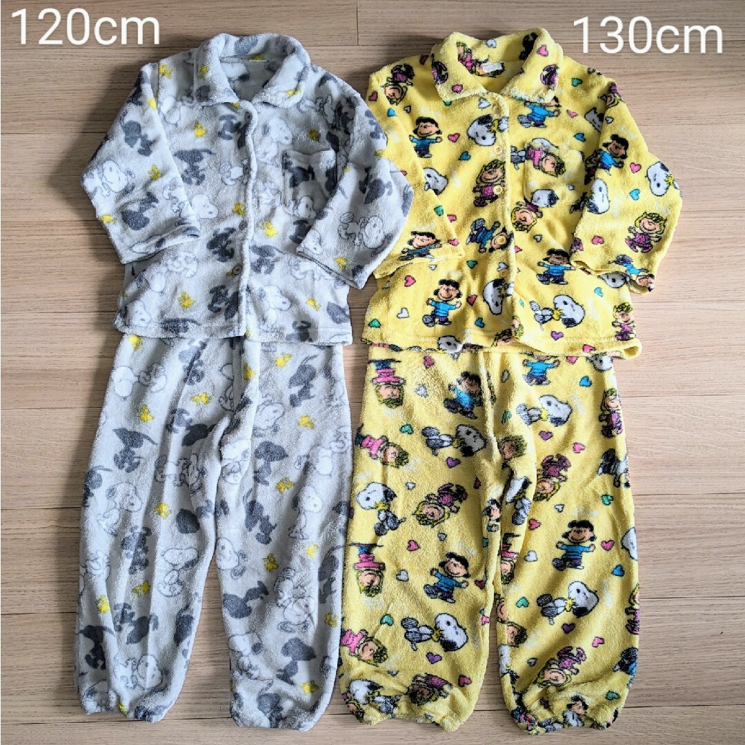 SNOOPY(スヌーピー)のスヌーピー もこもこパジャマ 130cm 120cm 2点セット キッズ/ベビー/マタニティのキッズ服女の子用(90cm~)(パジャマ)の商品写真