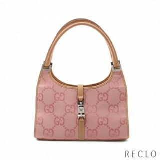 グッチ(Gucci)のジャッキー ジャンボGG ハンドバッグ キャンバス レザー ピンク ベージュ(ハンドバッグ)