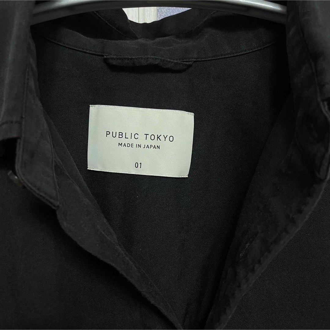 PUBLIC TOKYO(パブリックトウキョウ)のPUBLIC TOKYO テンセルビッグシルエットシャツ　長袖　シャツ　ブラック メンズのトップス(シャツ)の商品写真