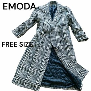 EMODA エモダ　モッサマキシ コート ブラック　ロングコート