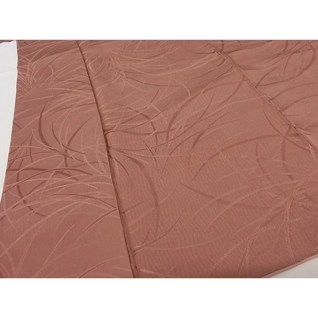 平和屋-こころ店■上質な色無地 草木地紋 蘇芳香色 着丈160.5cm 裄丈63.5cm 正絹 逸品 A-ms1624