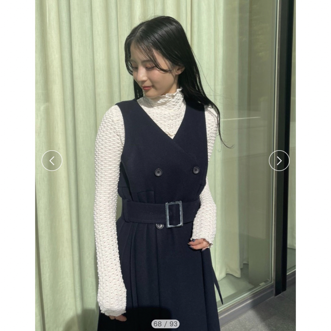 SNIDEL(スナイデル)のsnidel 3WAYプリーツウールコート　size0 ネイビー レディースのジャケット/アウター(ロングコート)の商品写真