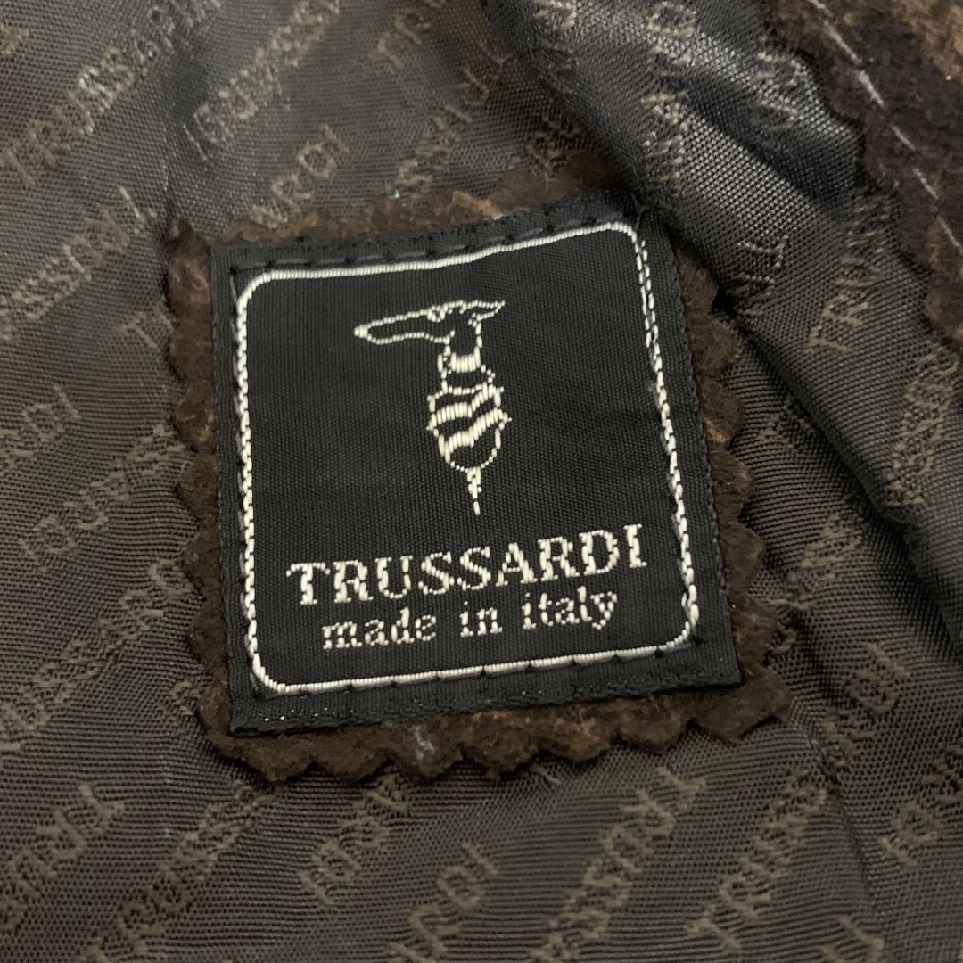 ブルゾンTRUSSARDI VINTAGE イタリア製 ロゴ スエードレザージャケット