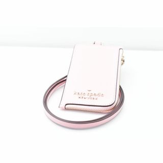 ケイトスペードニューヨーク(kate spade new york)のケイトスペード 新品♡紐付パスケース コインケース ポケット付 サフィアノレザー(名刺入れ/定期入れ)