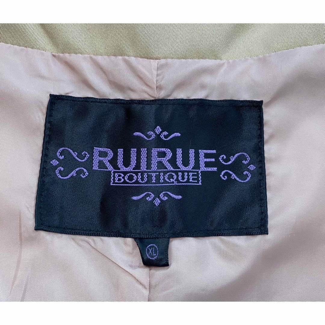 RUIRUE BOUTIQUE  ノーカラーコート ベージュ XL レディースのジャケット/アウター(ロングコート)の商品写真