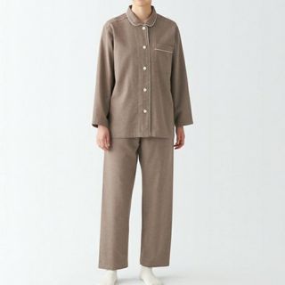 ムジルシリョウヒン(MUJI (無印良品))の■新品■  無印良品 脇に縫い目のないフランネルパジャマ／Ｍ／ブラウン(パジャマ)