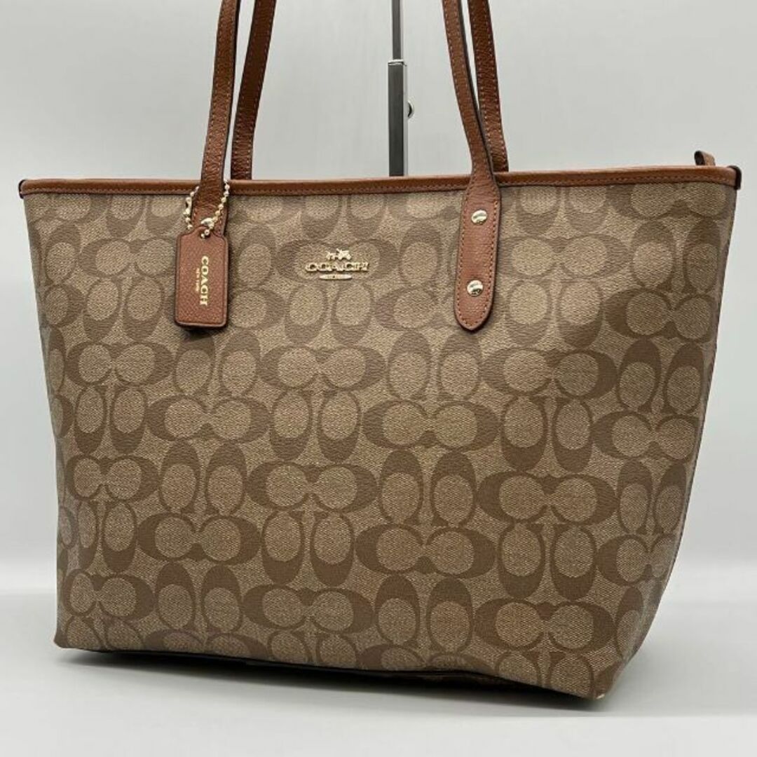 ✨美品✨COACH コーチ シグネチャー トートバッグ ブラウン PVCコーチ-