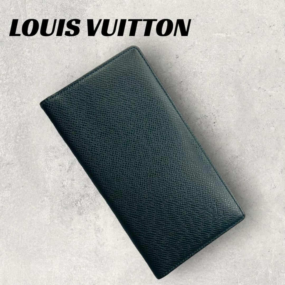 【美品】LOUIS VUITTON 財布　グリーン　札入　タイガ