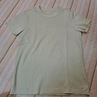ユニクロ(UNIQLO)のUNIQLO Tシャツ トップス グリーン 緑 L クルーネックT 半袖(Tシャツ(半袖/袖なし))