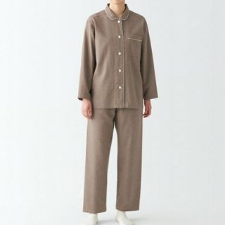 ムジルシリョウヒン(MUJI (無印良品))の（新品）  無印良品 脇に縫い目のないフランネルパジャマ／Ｌ／ブラウン(パジャマ)