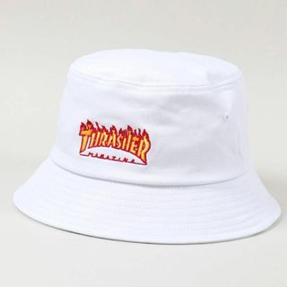 スラッシャー(THRASHER)の新品　スラッシャー　FLAMEデザインバケ ットハット　ホワイト(ハット)