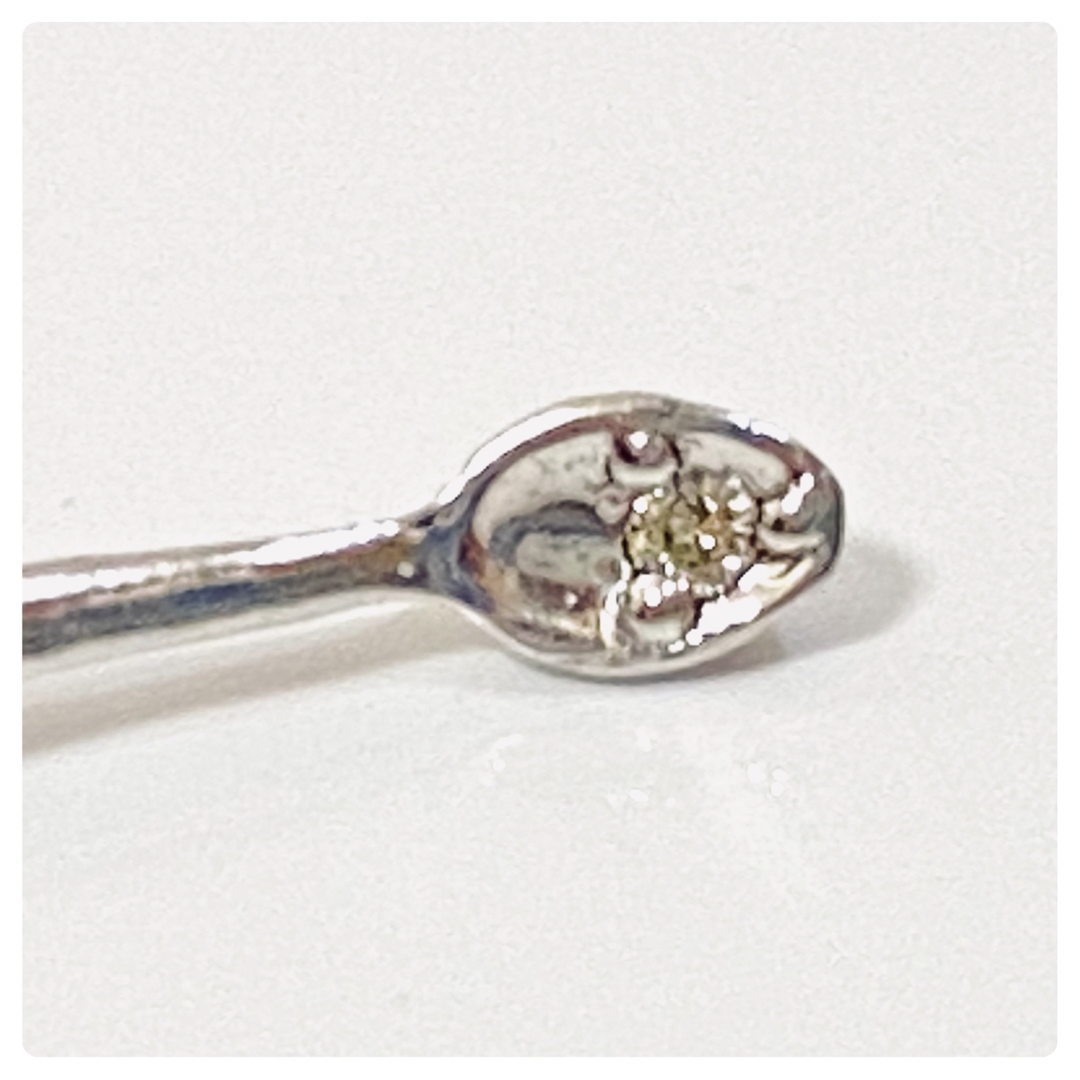 プラチナシルバー 皿 スプーン ダイヤ ネックレス