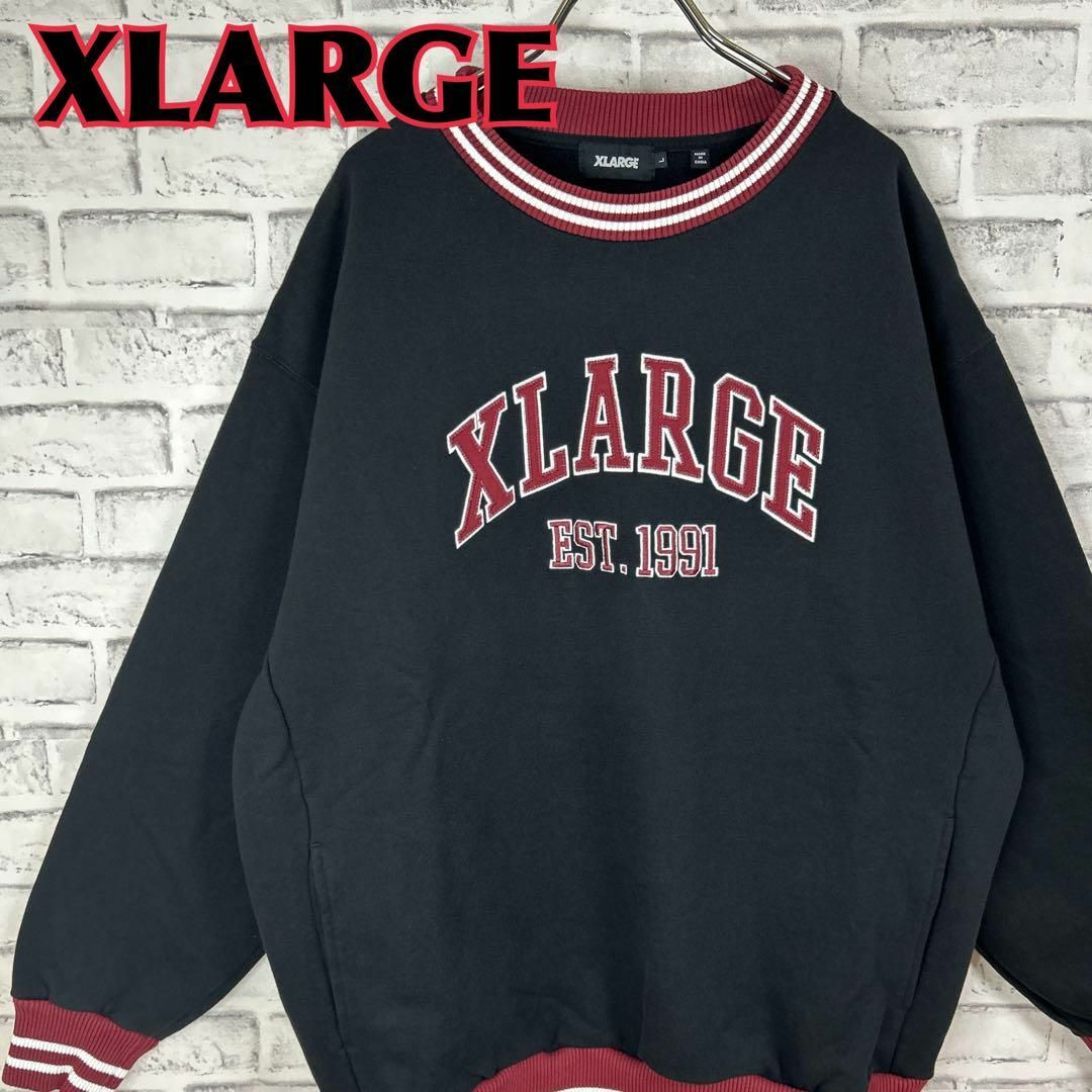 XLARGE エクストララージ スウェット リンガー アーチロゴ刺繍ポケット付き | フリマアプリ ラクマ