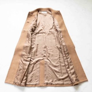 【BALENCIAGA】ロングコート　ステッチ　アルパカ混　ツイード　Lサイズ