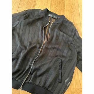 ザラ(ZARA)のZARA シアーストライプジャケット　EUR S(カーディガン)