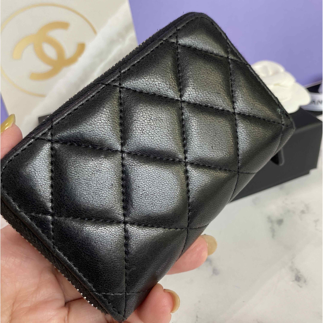 シャネル マトラッセ コインケース ラムスキン 黒 カードケース