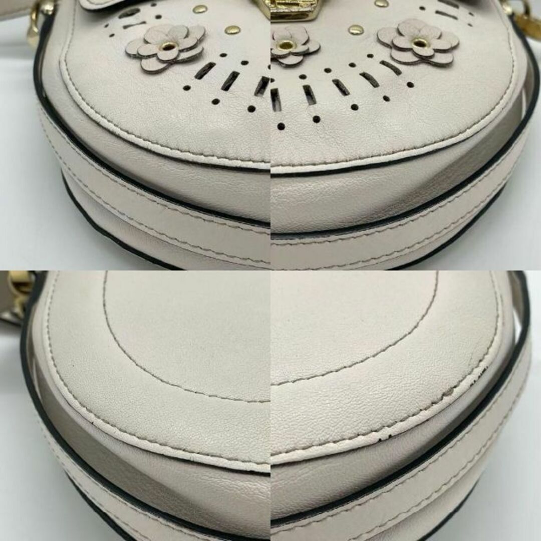 FURLA フルラ クラブミニ レザー ショルダーバッグ フラワーモチーフ
