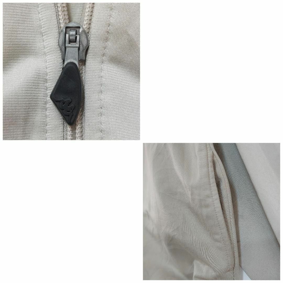 カッパ トラックジャケット 90s 袖ロゴ サイドライン L ベージュ 黒 白